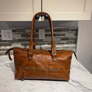 Maurizio Taiuti | Italian Croc-Embossed Leather Satchel/Tote